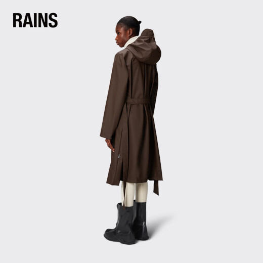 Rains夏季长款防水夹克外套时尚风衣A-line Jacket Longer/12040 深棕色 S 160/80A （尺码偏大）