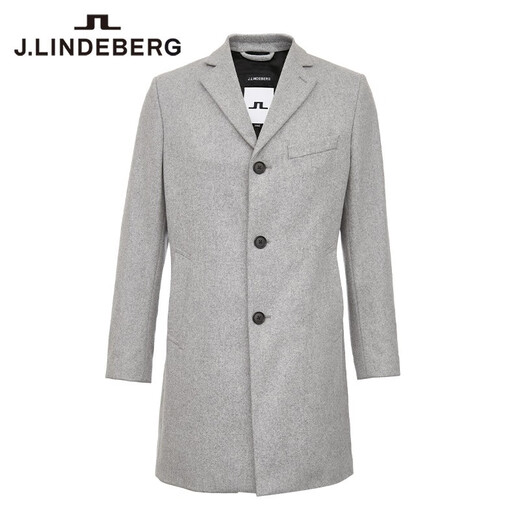 J. Lindeberg Shopping Mall mismo en la misma longitud de mediana longitud y verano lana de lana de lana abrigo de lana Men 520427003 R19 Flor de granito Ceniza XS