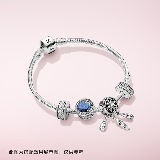 PANDORA blue shiny snowflake beaded button type ice and snow high-end exquisite diy beaded birthday gift for girlfriend Blue shiny snowflake Onesize