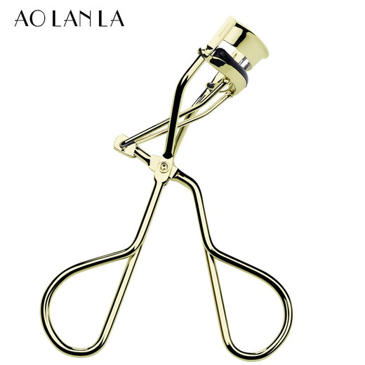 AOLANLA American stainless steel wide-angle eyelash curler professional natural curling long-lasting eyelash curler for beginners with replacement pad, silver