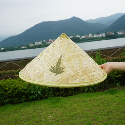 CTRLEND bucket hat straw hat sun protection outdoor sun hat fishing hat handmade bamboo hat large brim straw hat men and women travel light plate style 42cm