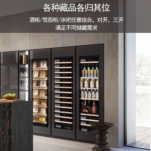 Faseeny frequency conversion external door embedded wine cabinet constant temperature wine cabinet constant temperature and humidity cigar cabinet built-in cold drink tea fruit refrigeration and preservation cabinet Embraco frequency conversion external door wine cabinet ice bar combination/electric defogging/650L