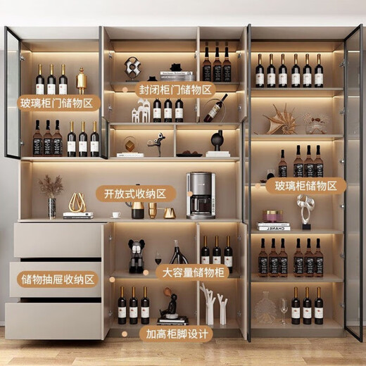 CLCEY2024新款酒柜隔断柜餐边柜一体靠墙家用客厅展示柜玄关柜鞋柜储物 款式12240*40*220 送货入户+安装