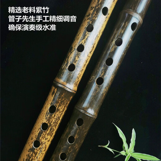 管子先生管子先生手作老紫竹演奏级短箫洞箫萧迷你箫便携式箫精品短萧乐器 一节八孔G调正手