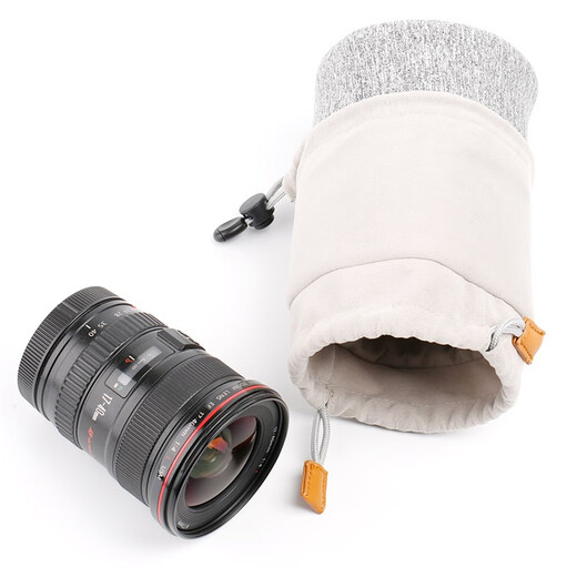 Zhuoer K&F Concept Lens Bag SLR Lens Storage Bag Outdoor Portable Micro Lens Storage Bag Liner Bag Lens Bag Tube Suitable for Canon Nikon Sony Gray