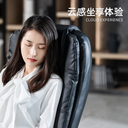 得力（deli）4913 家用办公椅 转椅人体工学皮椅 时尚升降座椅 老板椅