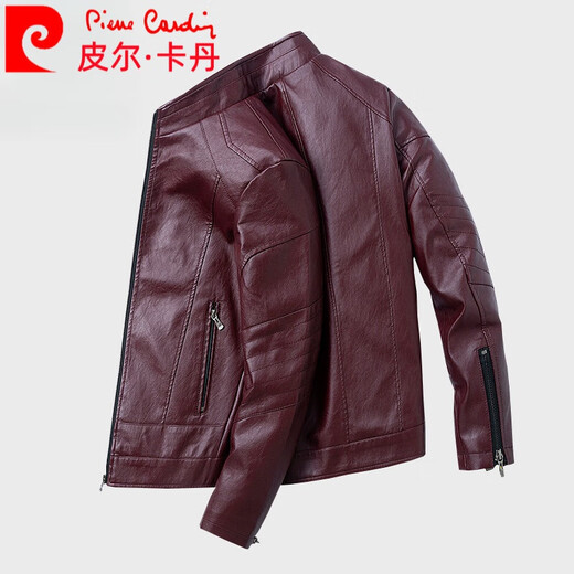 皮尔卡丹（pierre cardin）真皮皮衣男外套机车海宁头层牛皮春秋休闲2023新款立领夹克外套 679黑色 款 常规 L