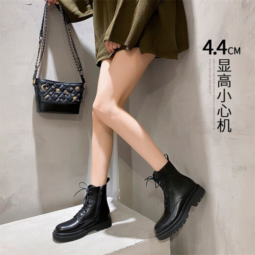 ACESC Martin boots women's 2020 summer and autumn ins trend versatile British style short boots trendy thick-soled boots YAQSQ black 38