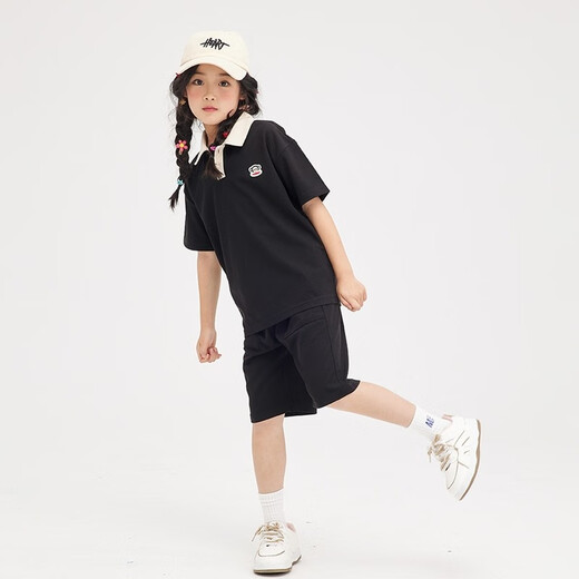 
Big Mouth Monkey (Paul Frank) Children's Clothing Children's Set 2025 Summer Boys and Girls Fashion, Casual, Versatile and Simple Trendy Medium and Big Children's Set Black 120