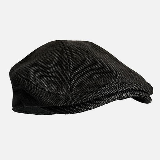 Huaqiao extra large head circumference extra large size enlarged and deepened beret men's hat men's large size casual literary and artistic progressive hat big head hat cotton and linen black XL extra large size (59-63cm)