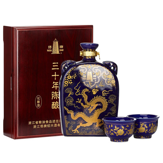 Tapao, Yuan Dynasty flat pot for 30 years, semi-dry type, Shaoxing rice wine, 680ml*4 bottles, whole box