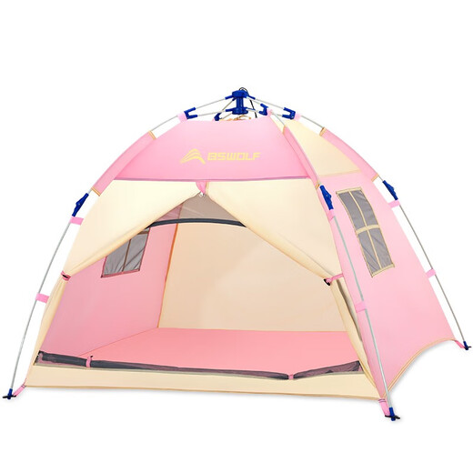 Beishan Wolf (BISINNA) Children's automatic small tent princess girl toy house baby indoor home mosquito-proof outdoor kids game house automatic pink + pure cotton pad