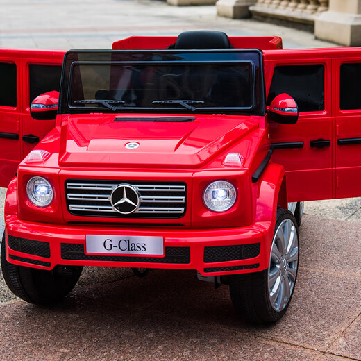 Berejia Benz Kinder-Elektroauto, Allrad-Spielzeug mit Allradantrieb, kann sitzen, Baby- und Kinderschaukel, Fernbedienung, Offroad-Lade-Kinderwagen, Flaggschiff, schwarz + weiche Räder, Allrad-Ledersitz, Schaukel, Bluetooth-Musik, vollständige Konfiguration