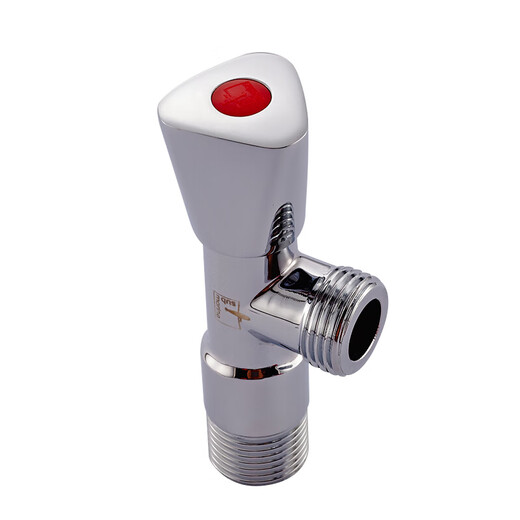 
Submarine F701/F702 angle valve copper slow-opening type eight-character valve bright chrome 4-point triangle valve F702 hot water (red label)