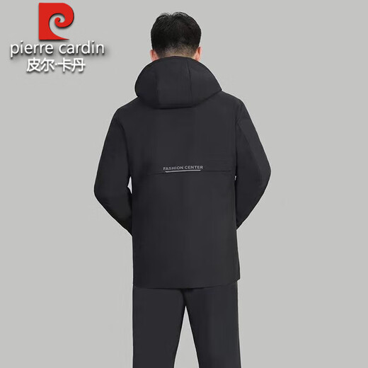 Pierre Cardin Winter Parka Men's Sheepskin Jacket with Fur Integrated Liner Jacket Warm Thickened Coat Real Wool Cotton Jacket Whole Leather Black Sheepskin Liner (Removable) 3XL Recommended Weight 150-165