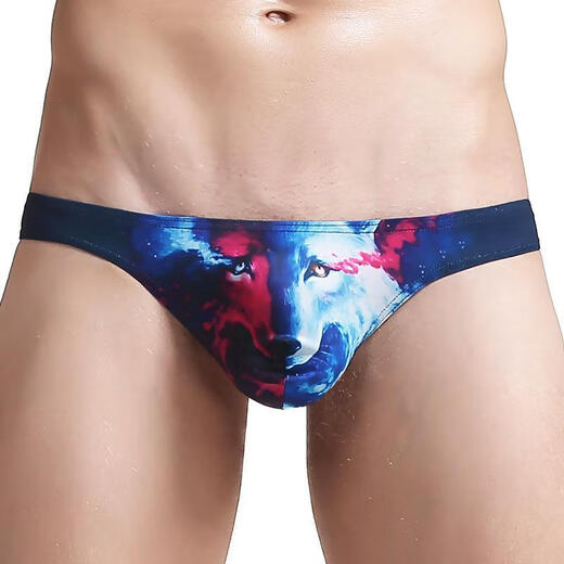 Yiqingyao [livraison confidentielle] string sexuel pour hommes, sexe européen et américain sexy basse imprimé ulaste convexe sac élastique, hibou noir m