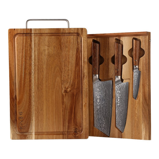 Shibazi Damascus Pattern Knife Set Kitchen Knife Combination Sharpness Four-piece Knife Set S2009 [Exquisite Gift Box]