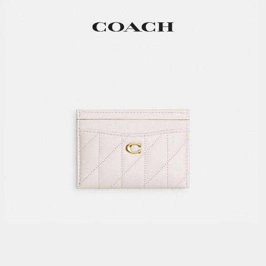 蔻驰（COACH）女士PILLOW菱格纹绗缝卡包 LH/灰蓝色