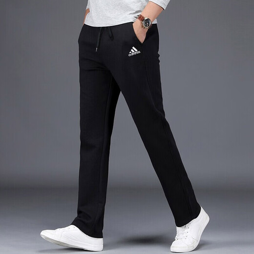 阿迪达斯 （adidas）男裤运动裤2024秋新款跑步训练健身直筒裤子宽松棉质透气长裤卫裤 GK9273 /建议拍小一码 XL/185/90A