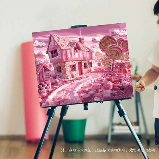 Jiacai Tianyan handmade diy digital oil painting cartoon animation landscape hand-painted decorative painting candy house oil painting