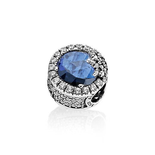 PANDORA blue shiny snowflake beaded button type ice and snow high-end exquisite diy beaded birthday gift for girlfriend Blue shiny snowflake Onesize