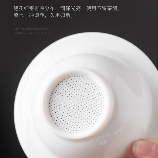 Edo tea leaking tea filter white porcelain tea filter tea water separation tea making ceramic fair cup integrated tea filter tea set