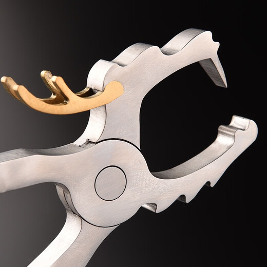 Congjian 304 stainless steel tea tongs Pu'er tea knife tea brick tea cone dismantling tea kung fu tea set accessories tea opener tea cake tool red rosewood faucet tea tongs (opening and closing elastic version)