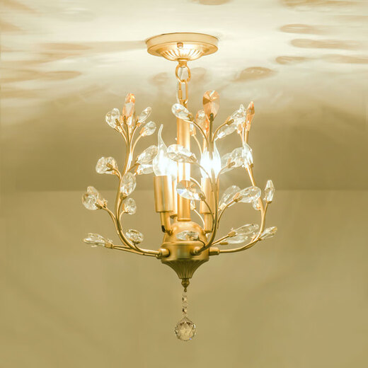 
Oroden 2025 new European crystal chandeliers American light luxury aisle light corridor balcony lamp entrance staircase cloakroom 9885 large-scale hanging + three-color light bulb