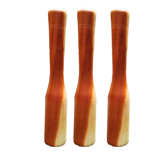 Determinate heavy date wood garlic pounding hammer, medicinal stick, grinding stick, durable pure solid wood logs, environmentally friendly hardwood garlic mortar, garlic pressing 1 piece, total length 20cm, head 3.8 (flower