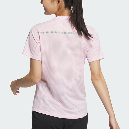 阿迪达斯（adidas）短袖女装夏季运动跑步训练健身透气快干舒适休闲圆领T恤 JF1478粉色 2XL