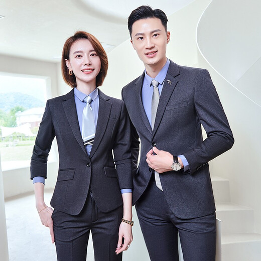 Lido Yichen Professional suit Spring and Autumn Men's Outer Suit Workwear 698 Dark Gray Men's Suit S