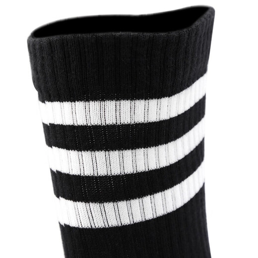 Adidas (adidas) men's and women's socks for spring and summer new style running fitness training wear-resistant breathable black and white three-bar medium-long tube sports socks FH6629/single and double high tube towel bottom S/35-38 sizes