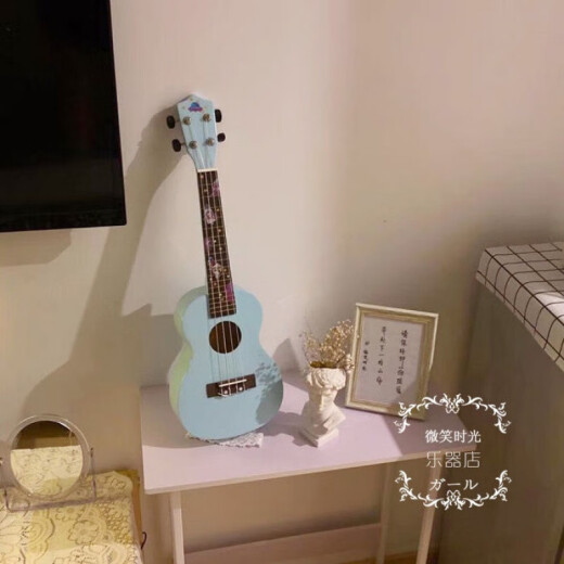 婴儿蓝小清新尤克里里乌克丽丽夏威夷四弦琴初学者小吉他 23寸婴儿蓝+拨片+备弦+教程+背包