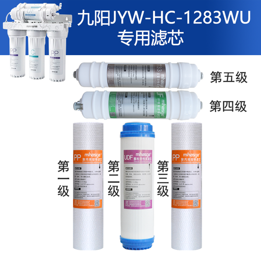 适配九阳净水器滤芯JYW-1283WU/1565/1583过滤机器通用 1283整套滤芯(赠PPF1支）