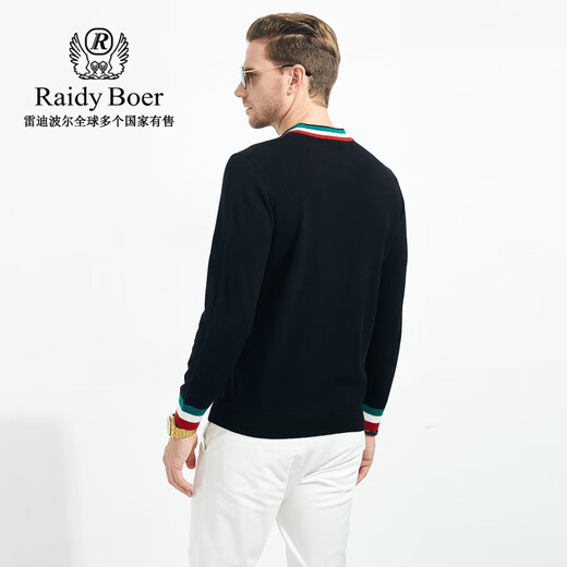 Raidy Boer/雷迪波尔【100%绵羊毛】男秋冬针织羊毛衫毛衣5010-70 黑色 180/52/XL
