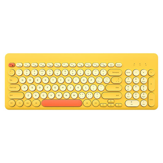 B.O.W Hangshi K221 Wireless Keyboard Mixed Color Retro Chocolate Wireless Keyboard 95 Keys Laptop Desktop Office Universal Wireless Keyboard Lemon Yellow