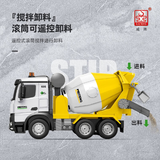 Shengxiong (S.X.Toys) Большой дистанционное управление инженерным транспортным средством Детское зарядное четырехколесное самоуправление грузовик -грузовик Игрушка.