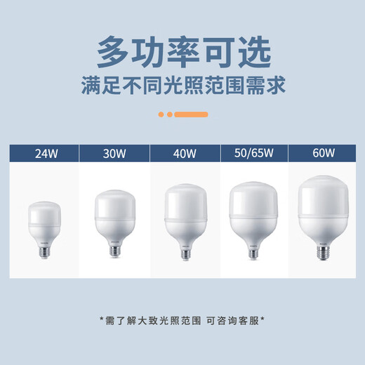 Philips (PHILIPS) constant-bright LED bulb, medium and low ceiling lamp, high-power energy-saving lighting bulb E27 screw socket 30W warm white light (4000K)