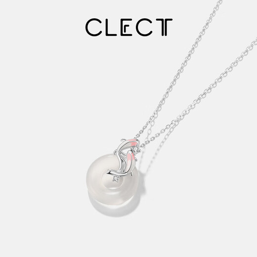 Clect young fish necklace women's 925 silver safety buckle pendant clavicle chain fashion accessories birthday gift for girlfriend