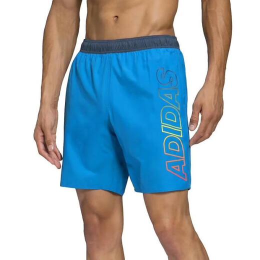 阿迪达斯 （adidas）男士泳裤带logo防水舒适透气FJ3881 Shock Cyan 2X n 2XL