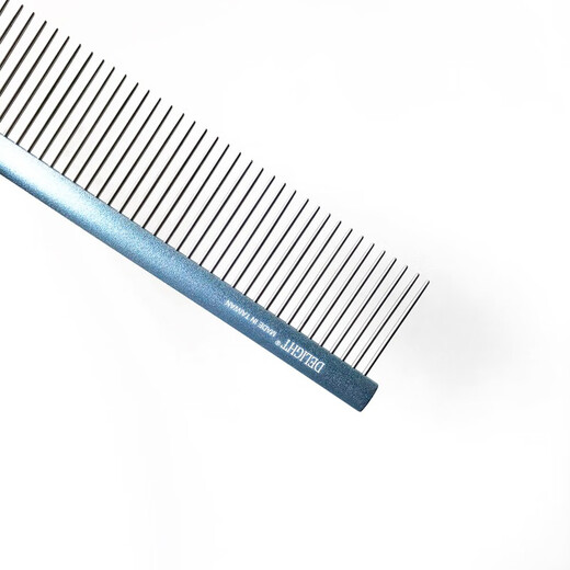 DELIGHT Pet Comb Cat and Dog Comb Ragdoll Cat Knot Comb Teddy Bichon Dog Combing Artifact Pulling Comb DL101-1 Aluminum Handle Comb 25cm-Blue