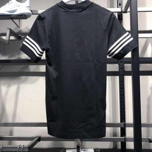 阿迪达斯 （adidas） 三叶草短袖T恤男士夏季运动服经典百搭舒适透气休闲圆领半袖 FM3897黑色 S