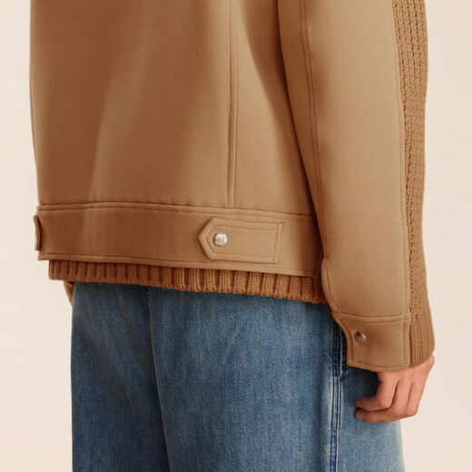 Sketch Men's Autumn and Winter New Loose Casual Cardigan Sweater Long Sleeve Retro Splicing Design Fashion Trend Jacket 254 Paper Brown M