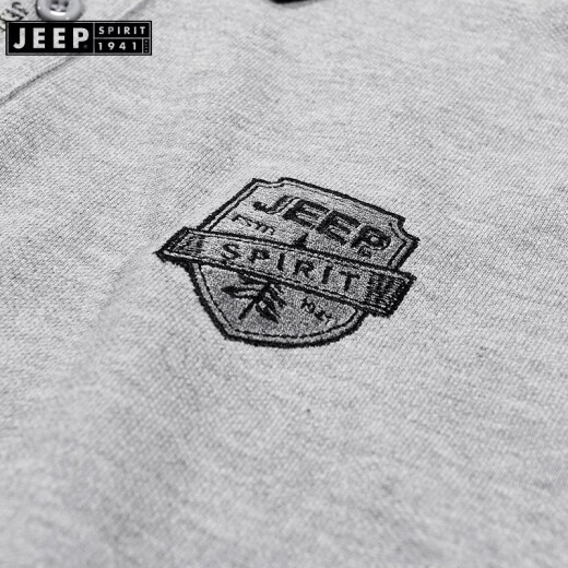Jeep JEEPPOLO Shirt Men's Long Sleeve Men's Youth Casual 2022 Autumn Lapel Solid Color Cotton Men's Men's FSMS1091 Gray 2XL