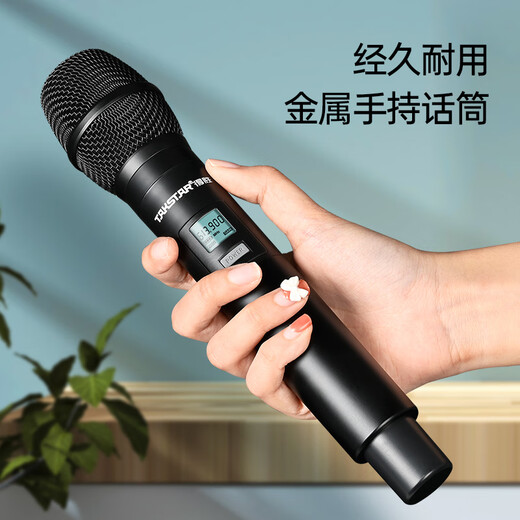 得胜（TAKSTAR）TS-3380无线麦克风一拖二 家庭ktv专业k歌手持会议主持舞台演出 黑色