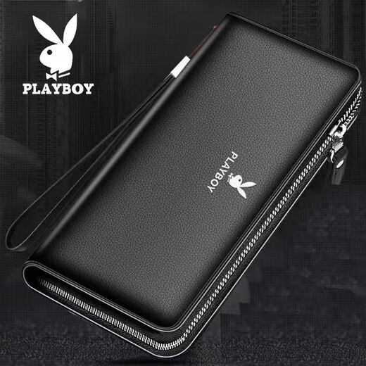 Playboy VIP Men's Long Wallet Sumbag 2022 Подлинная кожаная текстура Многокорный мешок для мобильного телефона с большой пропускной способностью, коричневый цвет одиночный тяга + классический кофе