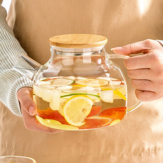 YIHUTEA teapot glass teapot filtered high borosilicate thickened high temperature resistant household hospitality kettle single pot green tea teapot can be used as a cold kettle or boiling teapot 1000ml