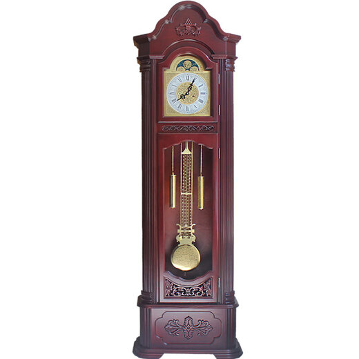 Beyzk Mechanische Fußbodenuhr Luxus Massivholz Großes Uhr Wohnzimmer Retro Europäische und amerikanische alte chinesische Villa Vertikale Pendeluhr 9922 Deutsches 14 -Tage -Präzisionsmodell - Walnussgesicht 14 Zoll