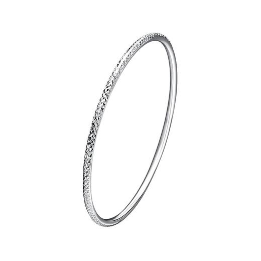 Heye Jewelry Exploding Gypsophila Platinum Round Bracelet Solid Women's Pt950 Platinum Women's Wire Bracelet Platinum Pt950 Bracelet 5.78g No. 57 Width 2.0mm Perfect Round Solid.