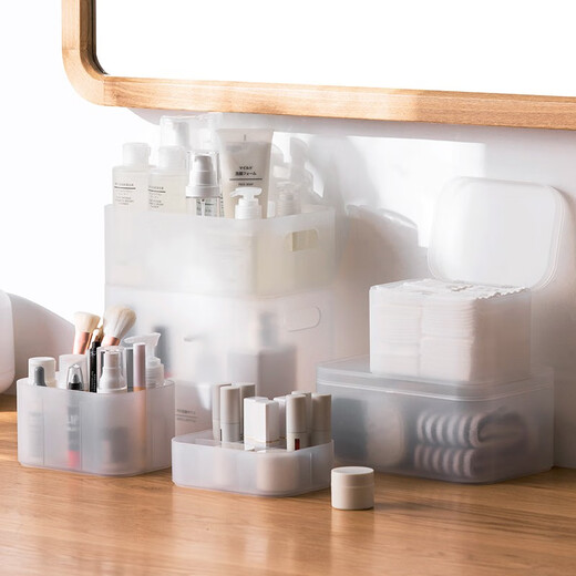 Camellia cosmetics storage box desktop box lipstick storage box household transparent small storage box with lid enlarged storage box with lid 150002